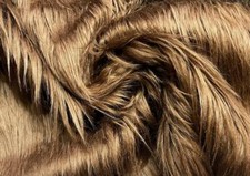 Super Luxury Faux Fur Fabric Material - EXTRA LONG CHESTNUT
