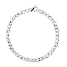 White Gold Curb Bracelet Men's