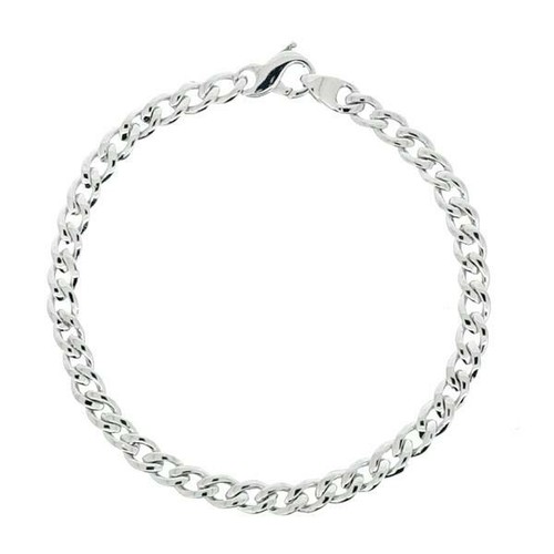 White gold curb bracelet - gold,