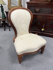 Victorian Balloon Back Upholstered Nursing Chair / Armchair for Reupholstery