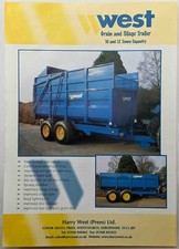 Original West 10 & 12 Tonne Grain & Silage Trailer Single Sheet Brochure, c 80's