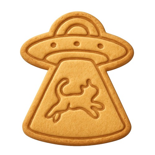 Retro ufo abduct cat - abduct, cookie