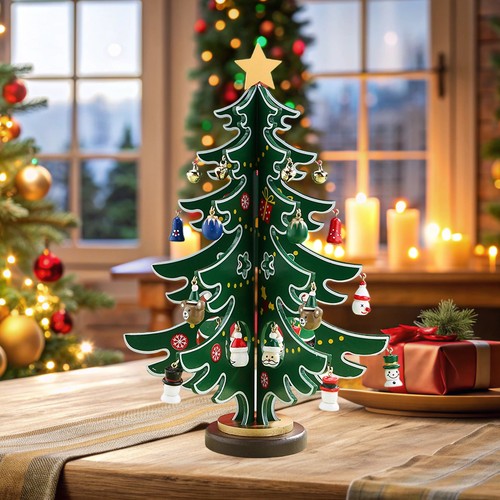 Wooden christmas tree with - wooden,