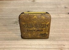 VINTAGE OLD ORIGINAL CURE-C-CURE ROMAC BIKE PUNCTURE REPAIR OUTFIT TIN BOX