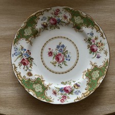 Vintage Tuscan ‘Windsor’ Bone china green/pink rose 8 1/4” lunch china PLATE