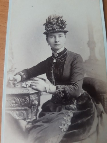 Cdv woman fabulous hat - woman,