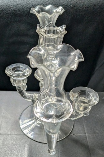 Vintage glass candelabra - vintage,