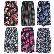  Women ladies Summer Floral Print Skirt  Elasticated Waist Size 10-24 length 27"