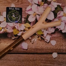 Handmade Rustic wooden Thumb Stick, walking stick, Hiking Pole.