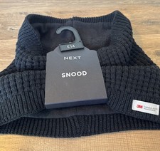 Next Snood Black Knit Lined