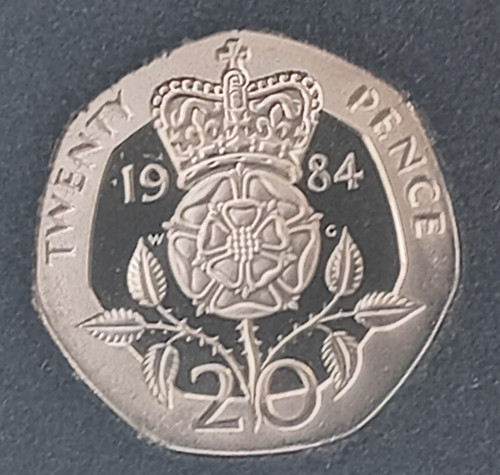 1984 proof 20p tudor - 20p, rose