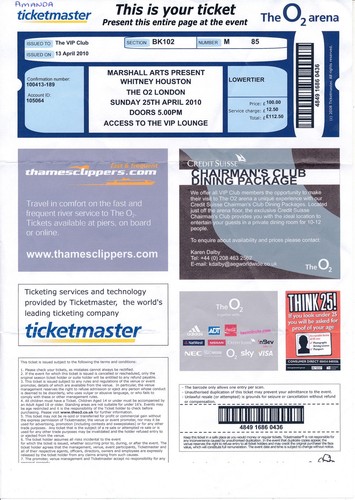 Concert ticket whitney - concert,