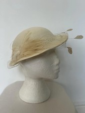 Vintage 80s Czarina pillbox hat tilt statement cream cocktail birdcage veil #VA