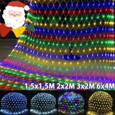 Christmas Net Lights Mains LED Mesh Fairy String Lights 8 Modes Outdoor Garden