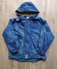 Vintage 90s OiLily Quilted Denim Jacket Workwear Aztec Hooded XL