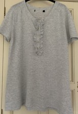 Boden  Grey Frilled Top