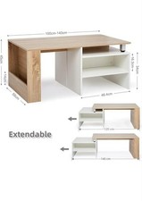 Solid Wood oak Coffee Table. natural oak and white oak effect . brand new in box