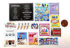 Dolls House Miniature - Ice Cream Parlour Posters - (DD251) - P+P Combined