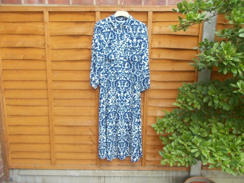 Zara shirt dress blue white - dress, blue/white