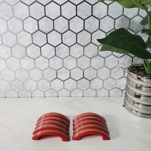 Bakelite cherry red white - bakelite,