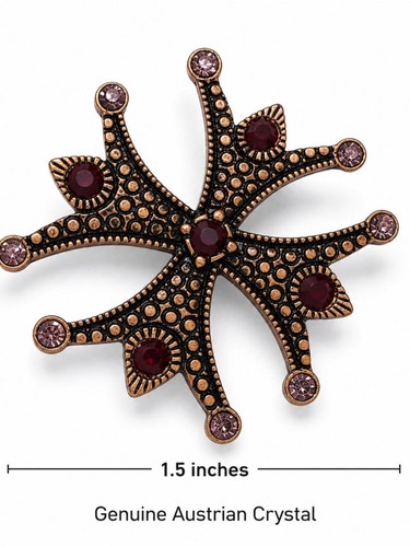Vintage starburst brooch with - vintage,