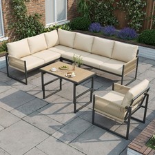 5 Piece Garden Corner Sofa Set