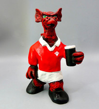 Welsh Rugby Dragon Resin Figurine - Mythical Collectable in Very Good Condition