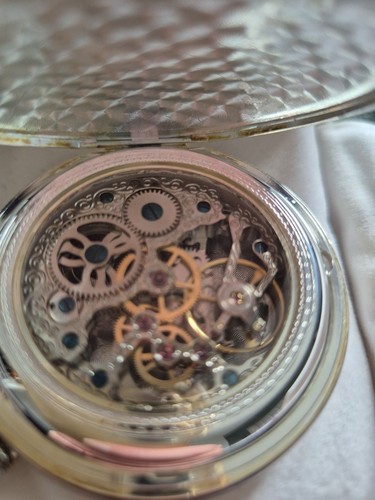 Skeleton pocket watch jean - pocket,