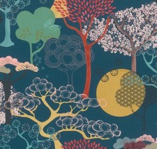 Rasch Amazing Abstract Woodland Petrol Blue Wallpaper 539967 Clearance
