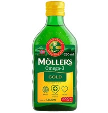 MOLLERS Omega 3 Fish Cod Liver Oil 250 ml TRAN Vitamin A+E+D3 2000IU LEMON 12/26