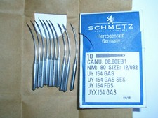 10 WILCOX & GIBBS/UNION SPECIAL CURVED OVERLOCK MACHINE NEEDLES UY154 GAS 151x21