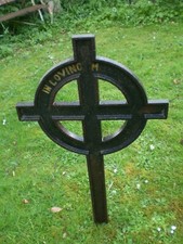 Architectural Salvage Edwardian Celtic Horse Grave Cross, Pet Bereavement 