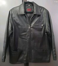 Aviano Womens Soft Leather Vintage Jacket EU38 UK10 US6 Black Collared 90s Retro