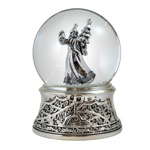Silver santa with tree musical - santa,