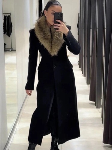Zara wool coat - with, faux
