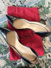 Christian Louboutin Iriza 100 Black Patent Pumps - Size 41.5 Used Good Condition