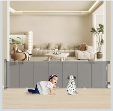 MYPIN Extra Wide Retractable Baby/Dog Gate Indoor White 300 X 86 cm