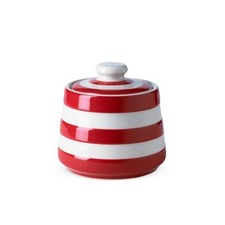 Sugar Bowl: Cornishware Lidded Sugar Bowl, Red