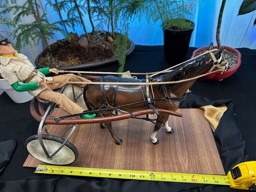 Horse and jockey cart with - and,