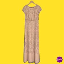 ADRIANNA PAPELL Women's Beaded Bouson Dress, 191916100, Taupe/Pink, UK 8