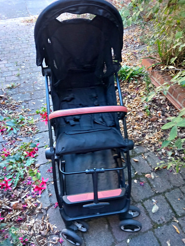 Black single folding pushchair - black,