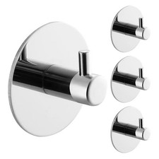 Stainless Steel Self Adhesive Hooks Strong Sticky Stick on Wall Door Hooks UK