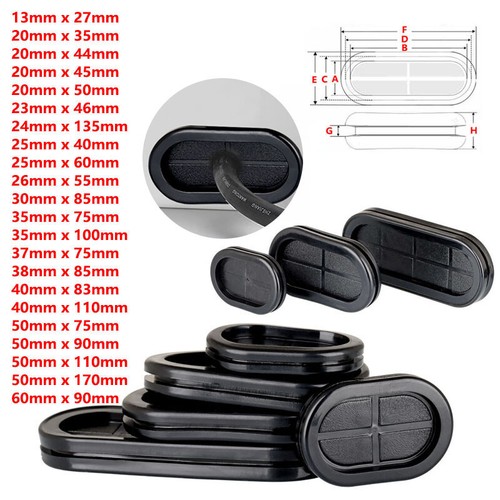 Oval blanking grommets rubber - oval,
