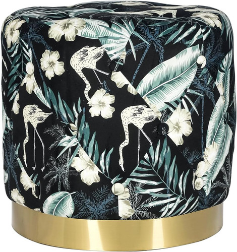 Velvet round ottoman stool - velvet,
