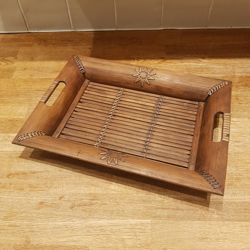Vintage bamboo wooden serving - vintage,