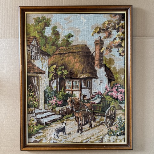 Vintage framed tapestry - ,