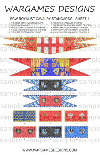 28mm ecw royalist horse flags - 28mm,