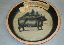 HAND PAINTED BOWL OF A BULL /