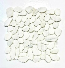 Carrara White Marble 12x12 Pebble Stone Mosaic Floor and Wall Tile