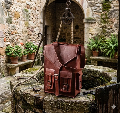 Leather goat backpack - goat, bag